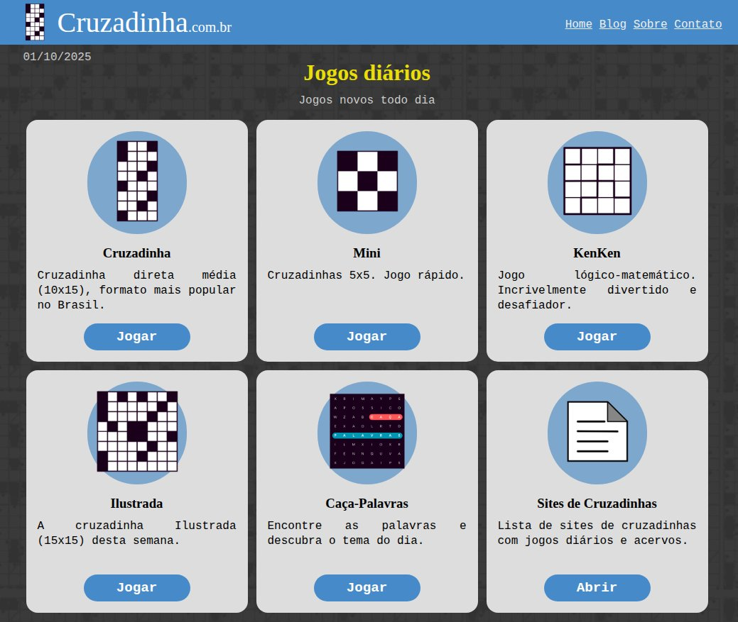 Cruzadinha.com.br - Crosswords site (screenshot)
