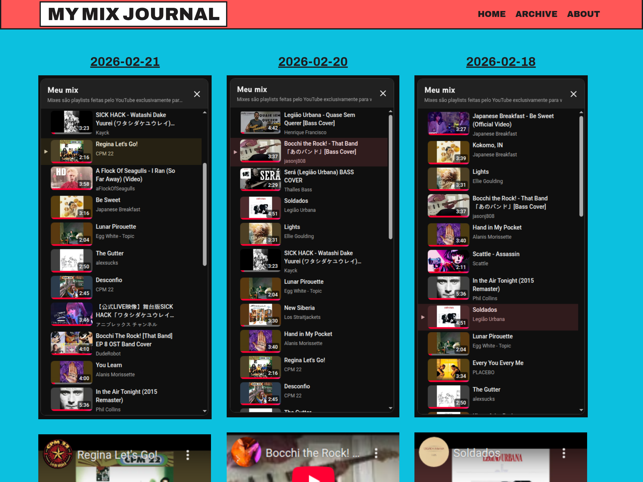 My Mix Journal WordPress (screenshot)